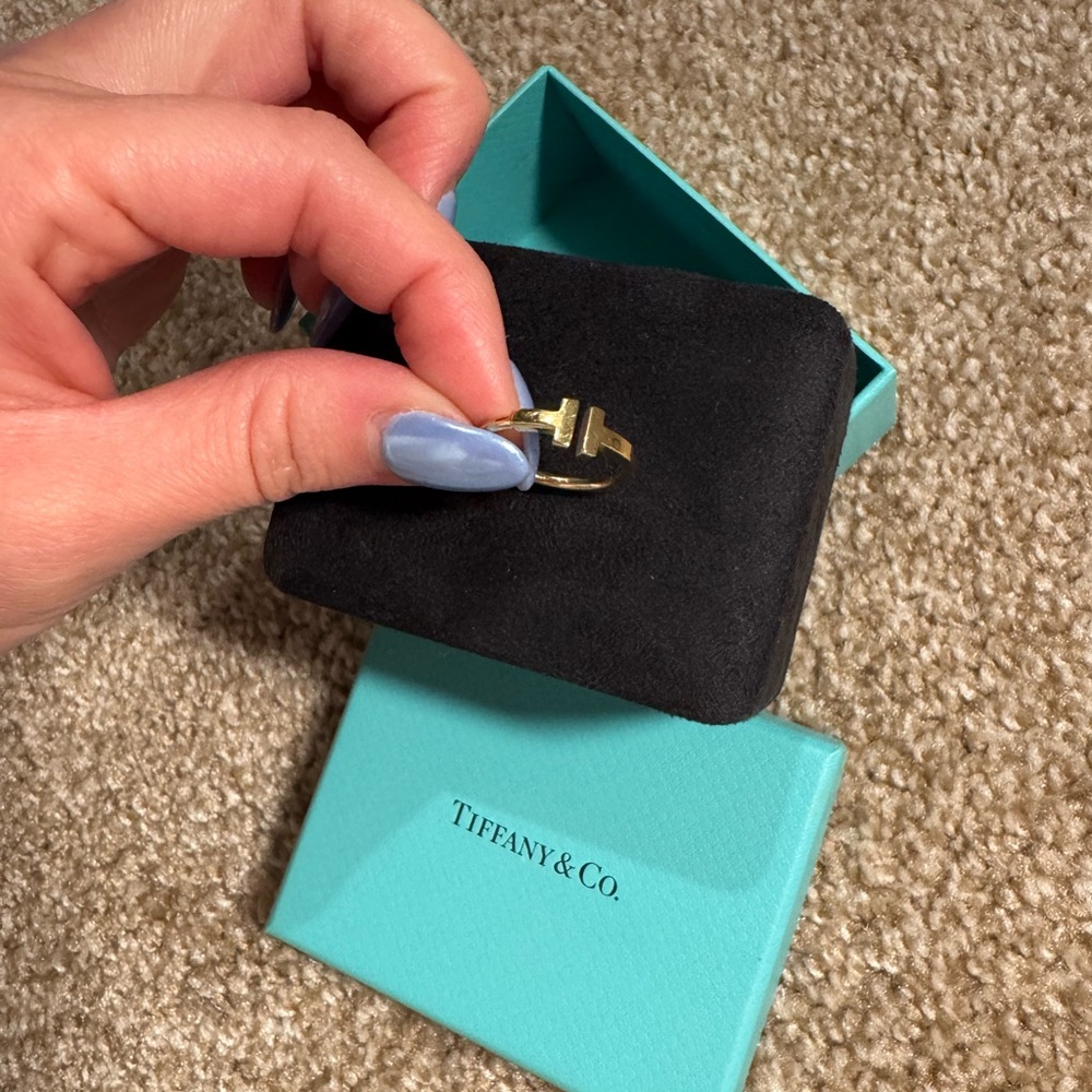Tiffany & Co. Gold T Wire Ring with Signature Logo